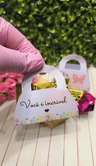 Card Bolsinha com Bombom- Dia da Mulher