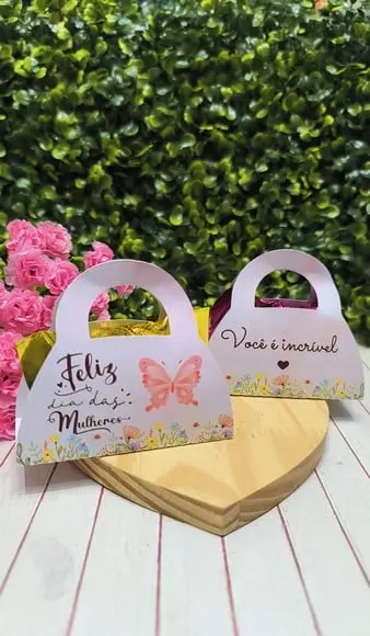 Card Bolsinha com Bombom- Dia da Mulher