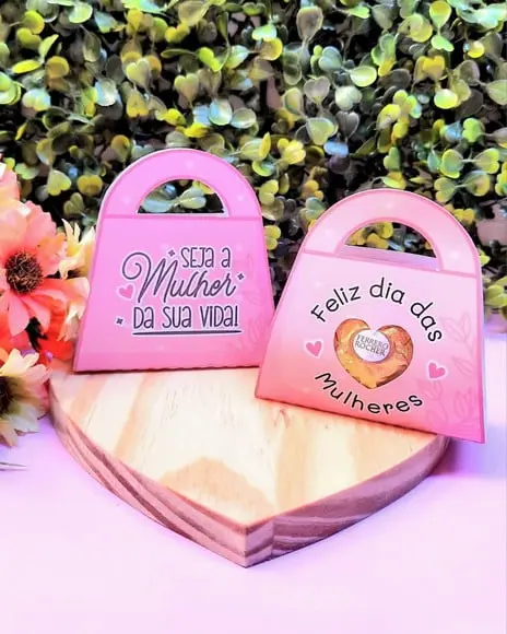 Card Bolsinha com Ferrero Rocher- Dia da Mulher