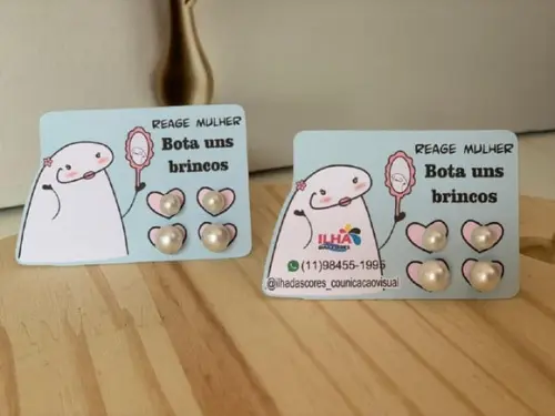 CARD COM 2 BRINCOS- Mimo Cliente- FLORK REAGE MULHER