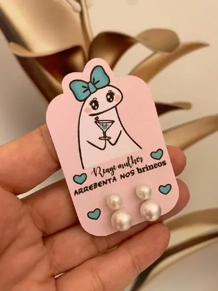 CARD COM 2 BRINCOS- Mimo Cliente- FLORK REAGE MULHER