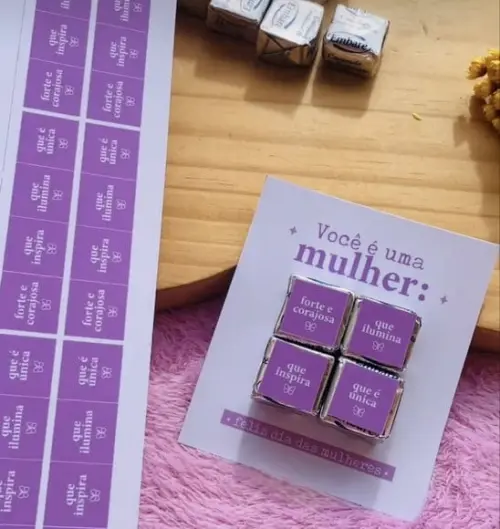 Card com 4 Docinhos Dadinho- Dia da Mulher