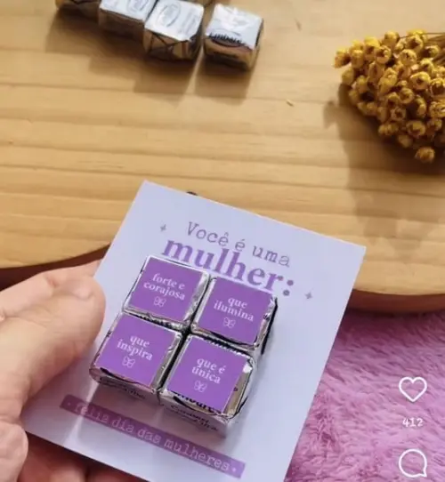 Card com 4 Docinhos Dadinho- Dia da Mulher
