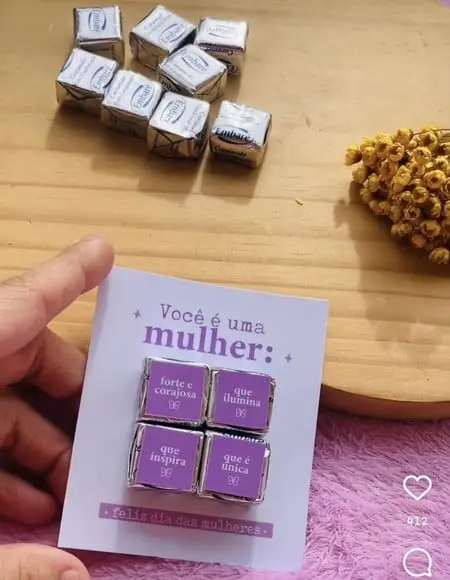Card com 4 Docinhos Dadinho- Dia da Mulher