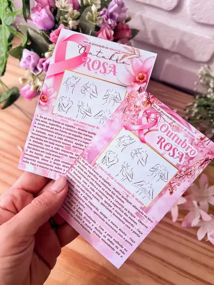 Card com Balinha Bubbaloo- Outubro Rosa