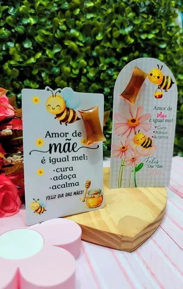 Card com Balinha de Mel- Dia das Mães