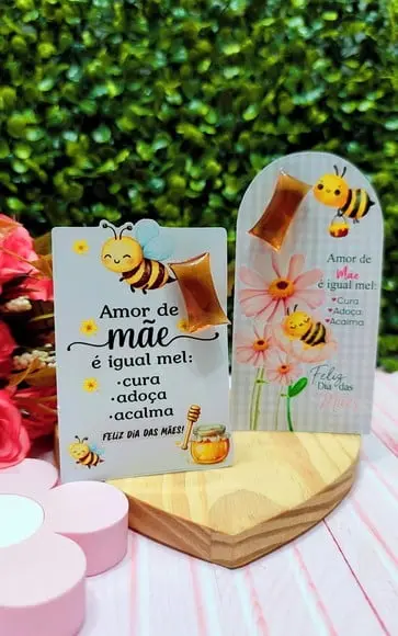Card com Balinha de Mel- Dia das Mães