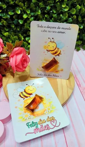 Card com Balinha de Mel- Dia das Mães