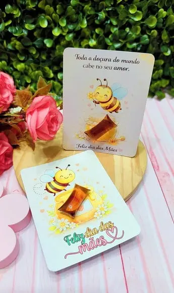 Card com Balinha de Mel- Dia das Mães
