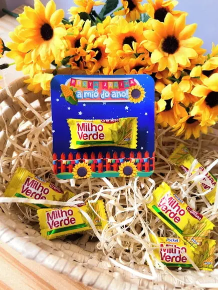 Card com Balinha de Milho- Festa Junina