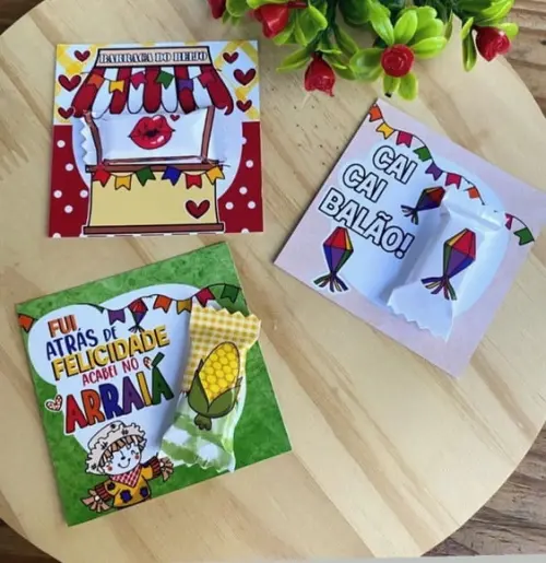 Card com Balinha de Paçoca- Festa Junina