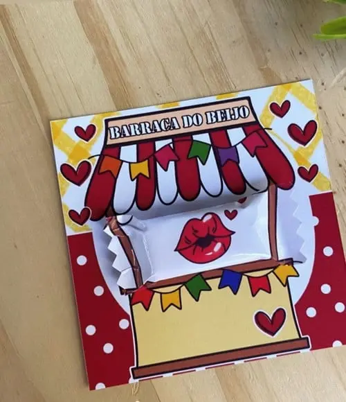 Card com Balinha de Paçoca- Festa Junina