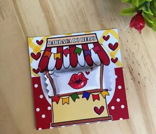 Card com Balinha de Paçoca- Festa Junina