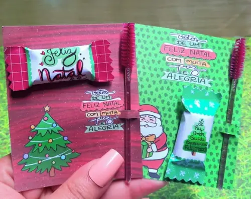 Card com Balinha e Escovinha- Natal