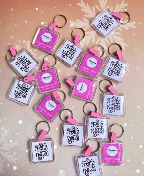 Card com Balinha e Chaveiro- Natal