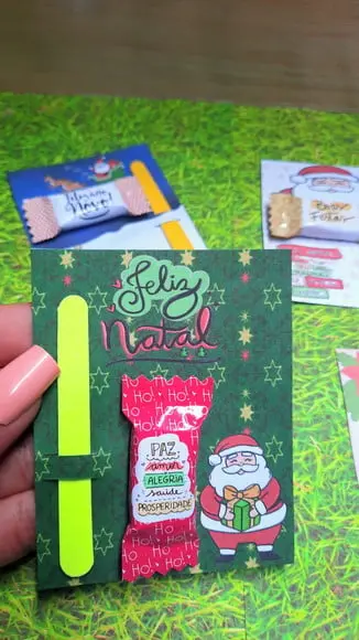 Card com Balinha e Mini Lixa- Natal
