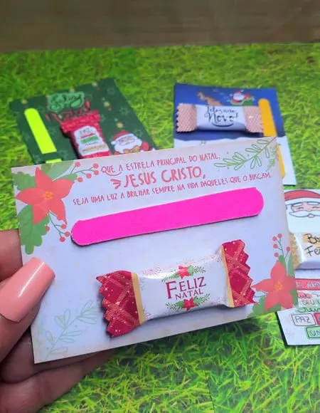 Card com Balinha e Mini Lixa- Natal