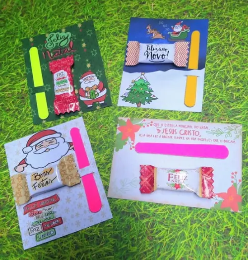 Card com Balinha e Mini Lixa- Natal