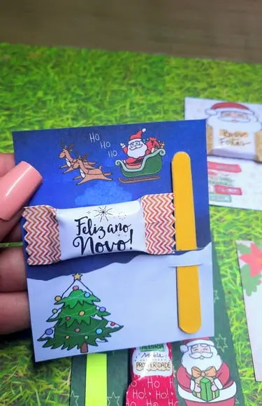 Card com Balinha e Mini Lixa- Natal