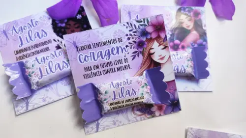 Card com Balinha- Agosto Lilás