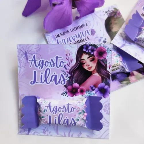 Card com Balinha- Agosto Lilás