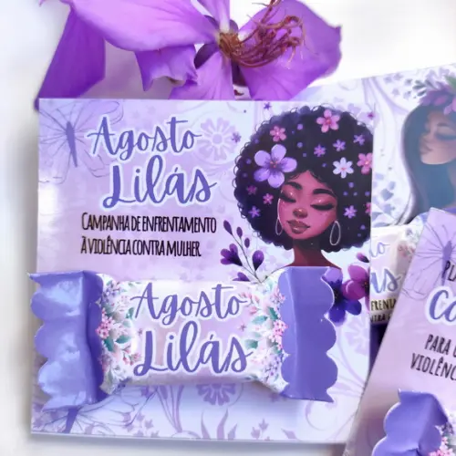 Card com Balinha- Agosto Lilás