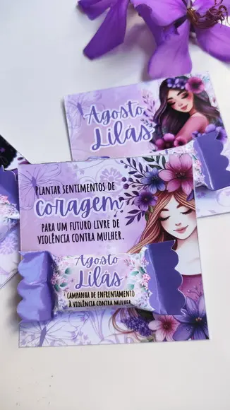 Card com Balinha- Agosto Lilás