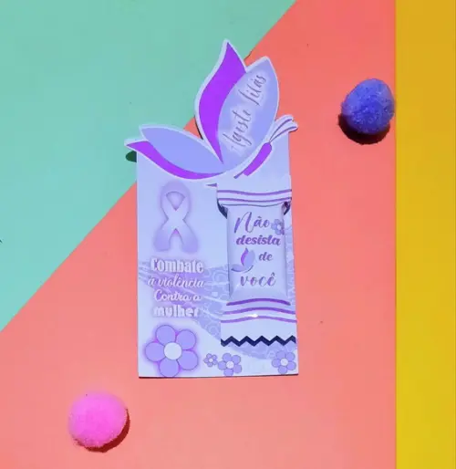 Card com Balinha- Agosto Lilás