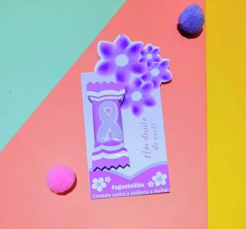 Card com Balinha- Agosto Lilás