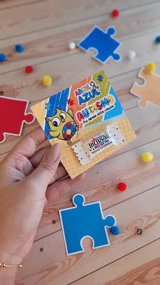 Card com Balinha- Autismo- Abril Azul