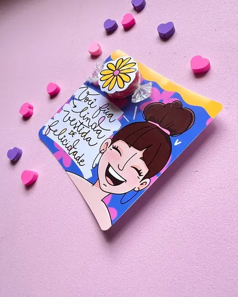 Card com Balinha- Dia da Mulher