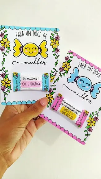 CARD COM BALINHA- DIA DA MULHER