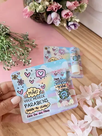 Card com Balinha- Dia das Mães