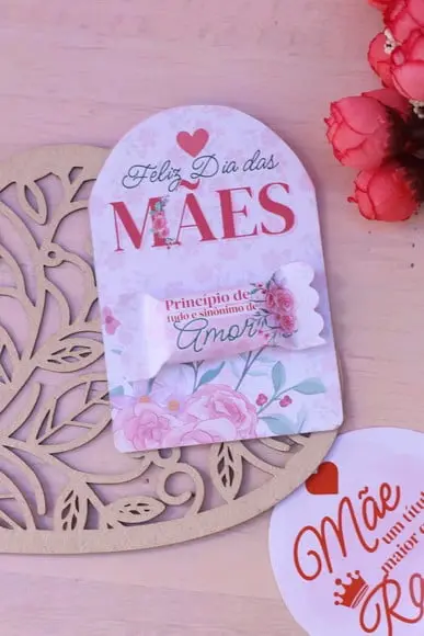 Card com Balinha- Dia das Mães