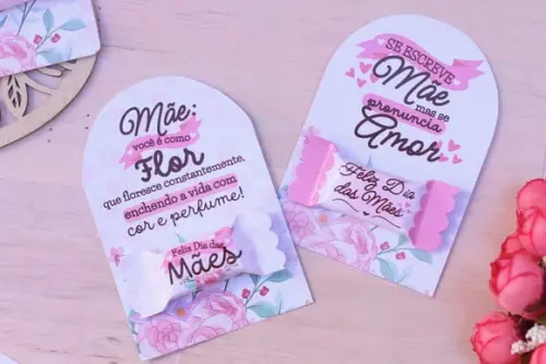 Card com Balinha- Dia das Mães