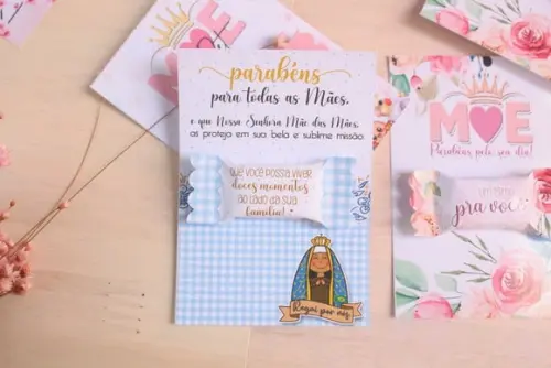 Card com Balinha- Dia das Mães