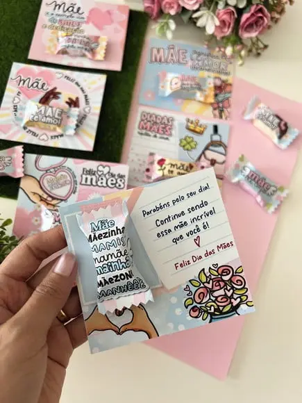 Card com Balinha- Dia das Mães