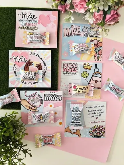 Card com Balinha- Dia das Mães