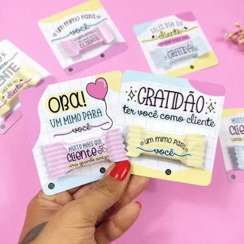 Card com Balinha- Dia do Cliente