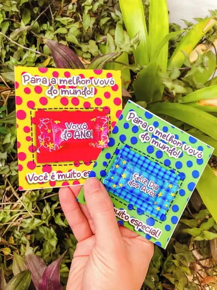 Card com balinha- Dia dos Avós