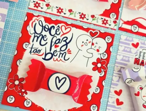 Card com Balinha- DIA DOS NAMORADOS