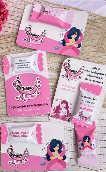 Card com Balinha- Outubro Rosa
