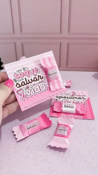 Card com Balinha- Outubro Rosa