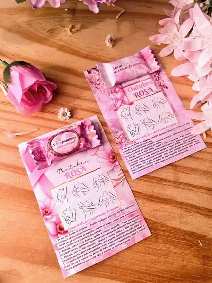 Card com Balinha- Outubro Rosa