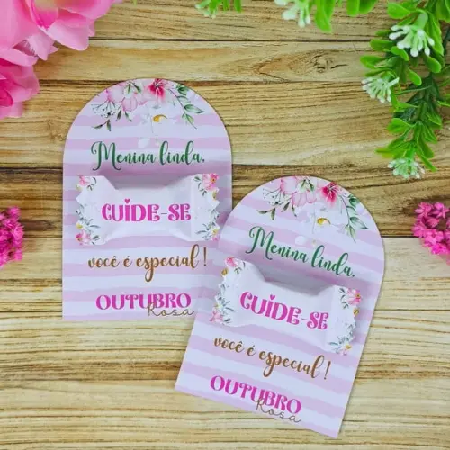 Card com Balinha- Outubro Rosa
