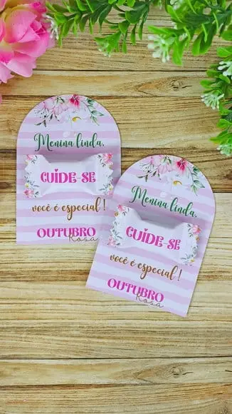 Card com Balinha- Outubro Rosa
