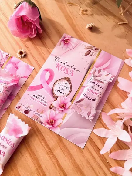 Card com Balinha- Outubro Rosa