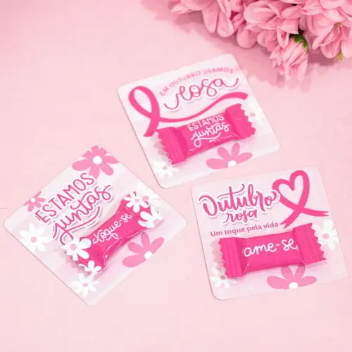 Card com Balinha- Outubro Rosa