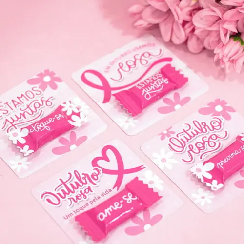 Card com Balinha- Outubro Rosa