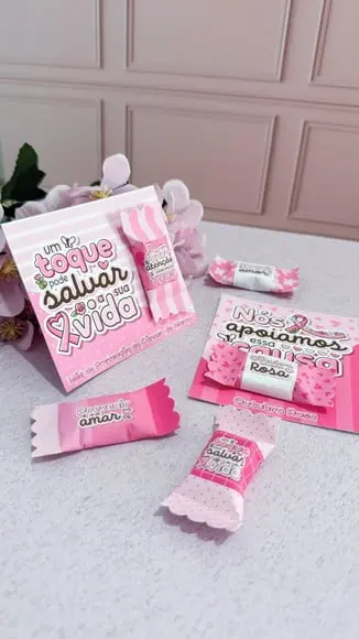 Card com Balinha- Outubro Rosa